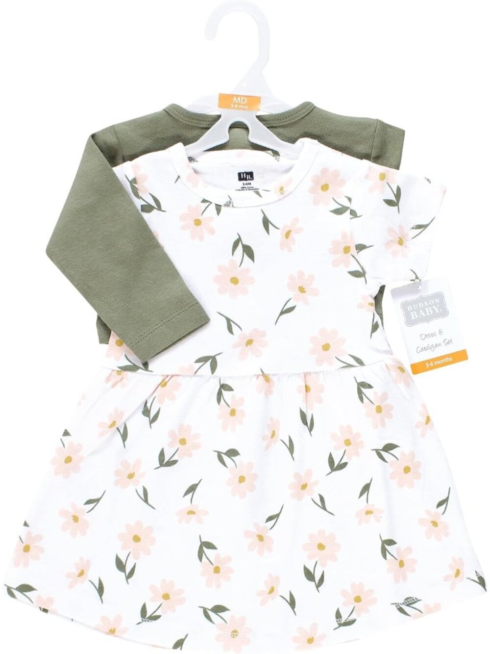 Infant and Toddler Girls Cotton Dress and Cardigan Set - Picture 2 of 5